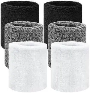 6Pcs Sports Wrist Sweat Bands for Men & Women,3.15/8cm, Absorbent Wristbands Sweatbands Tennis Wrist Bands, Elastic Wrist Bands Sweat Band for Basketball Football Gym Running Working Out, 3 Colors 6Pcs Sports Wrist Sweat Bands for Men & Women,3.15/8cm, Absorbent Wristbands Sweatbands Tennis Wrist Bands, Elastic Wrist Bands Sweat Band for Basketball Football Gym Running Working Out, 3 Colors