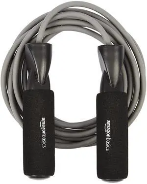 Jump Rope for Exercise, Cardio and Home Workout, Length Adjustable, 118 Inches, Grey Jump Rope for Exercise, Cardio and Home Workout, Length Adjustable, 118 Inches, Grey
