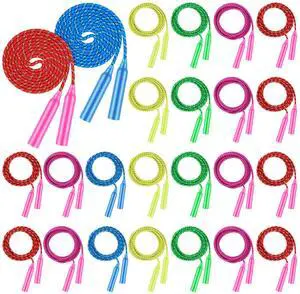 24 Pieces Colorful Jump Rope Bulk Exercise Equipment 7.2 Feet Nylon Jump Rope Colored Rope for Outdoor Fun Exercise Fitness Activity Party Favors 24 Pieces Colorful Jump Rope Bulk Exercise Equipment 7.2 Feet Nylon Jump Rope Colored Rope for Outdoor Fun Exercise Fitness Activity Party Favors