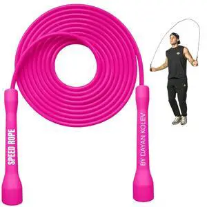 Speed Jump Rope by Dayan Kolev, 5mm PVC Skipping Rope, for Beginners and Advanced Athletes, Ideal for Fitness, Cardio, Boxing & CrossFit, Adjustable length with Unbreakable Handles (Pink) Speed Jump Rope by Dayan Kolev, 5mm PVC Skipping Rope, for Beginners and Advanced Athletes, Ideal for Fitness, Cardio, Boxing & CrossFit, Adjustable length with Unbreakable Handles (Pink)