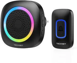 Plug-in Wireless Doorbell with RGB Lighting & 1300 Feet Range,IP66 Waterproof Doorbell for Home/Classroom/Office/Business,60 Chimes,5-Level Volume,4.5-Year Battery Life(Black) Plug-in Wireless Doorbell with RGB Lighting & 1300 Feet Range,IP66 Waterproof Doorbell for Home/Classroom/Office/Business,60 Chimes,5-Level Volume,4.5-Year Battery Life(Black)