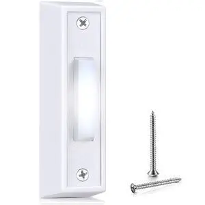 1 Piece Lighted Doorbell Button, White, White Light | Voltage Range 8V-24V, Wired lit Doorbell, Door Bell Push Button Replacement, Compatible with Most Wire Chimes, Transformer 1 Piece Lighted Doorbell Button, White, White Light | Voltage Range 8V-24V, Wired lit Doorbell, Door Bell Push Button Replacement, Compatible with Most Wire Chimes, Transformer