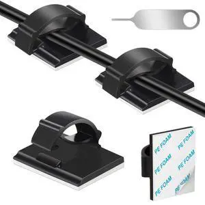 Adhesive Cable Holder Management Wire Clips 50 Pcs BlackSuitable for Cables with a Diameter of 6mm in Cars, Houses, and Offices Adhesive Cable Holder Management Wire Clips 50 Pcs BlackSuitable for Cables with a Diameter of 6mm in Cars, Houses, and Offices