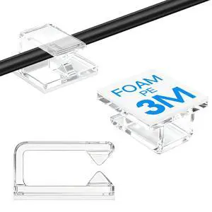 60Pcs Small Clear Adhesive Cable Clips for Wall, Ethernet Cable, car Dash | It help cables stay nearly invisible 60Pcs Small Clear Adhesive Cable Clips for Wall, Ethernet Cable, car Dash | It help cables stay nearly invisible
