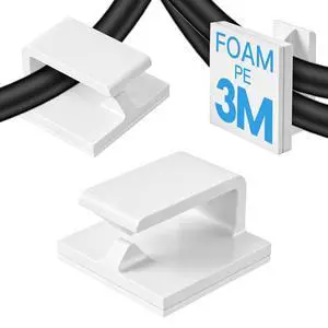 50Pcs Small White Adhesive Cable Clips, Wall Cable Clips, Cord Clips for Wires on wall, Ethernet Cable Clips, Wire Clips for Cords 50Pcs Small White Adhesive Cable Clips, Wall Cable Clips, Cord Clips for Wires on wall, Ethernet Cable Clips, Wire Clips for Cords