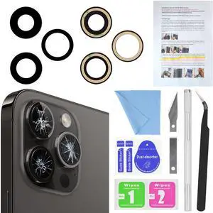 Back Rear Camera Lens Glass Replacement for iPhone 14 Pro Max 6.7 Inches with Pre-Installed Adhesive, Back Camera Lens Glass kit with Installation Manual + Repair Tool Set Back Rear Camera Lens Glass Replacement for iPhone 14 Pro Max 6.7 Inches with Pre-Installed Adhesive, Back Camera Lens Glass kit with Installation Manual + Repair Tool Set
