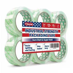 Packing Tape for Moving Box, 6 Rolls, 1.88" x 60 Yards, 2.4 Mil | for Packaging, Shipping, Mailing, Moving and Storage, Clear, 3" Core, Sure Start, Super Hold, Resists Splitting Tearing Packing Tape for Moving Box, 6 Rolls, 1.88" x 60 Yards, 2.4 Mil | for Packaging, Shipping, Mailing, Moving and Storage, Clear, 3" Core, Sure Start, Super Hold, Resists Splitting Tearing