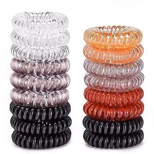 Hair Ties, 17 Pack Spiral Coils for Thick and Thin Hair - No Crease Ponytail Holders for Women and Children Hair Ties, 17 Pack Spiral Coils for Thick and Thin Hair - No Crease Ponytail Holders for Women and Children