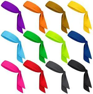 12 Pack Bright Color Tie Headbands Bulk for Men Sports Tennis Head Band | Ninja Karate Headbands Adjustable Elastic Bandana Sweatbands Hair Wrap Bands for Basketball Running Workout 12 Pack Bright Color Tie Headbands Bulk for Men Sports Tennis Head Band | Ninja Karate Headbands Adjustable Elastic Bandana Sweatbands Hair Wrap Bands for Basketball Running Workout