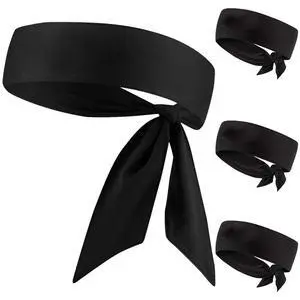 Black Head Tie Headband, Tie Up Sweatband for Tennis Sweat Hair Band Ninja Karate Pirates Basketball, Running, Workout for Men Women Boys Girls (Black 4 Pack) Black Head Tie Headband, Tie Up Sweatband for Tennis Sweat Hair Band Ninja Karate Pirates Basketball, Running, Workout for Men Women Boys Girls (Black 4 Pack)