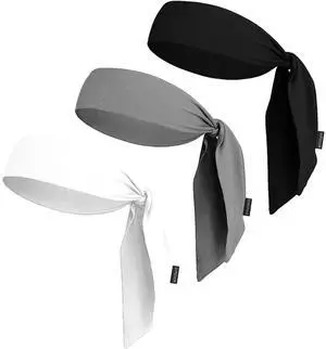 Tie Headband for Women and Men - Tennis Headband for Women, Sweat Band for Workout, Head Tie for Running, Football, Basketball, Athletics Tie Headband for Women and Men - Tennis Headband for Women, Sweat Band for Workout, Head Tie for Running, Football, Basketball, Athletics