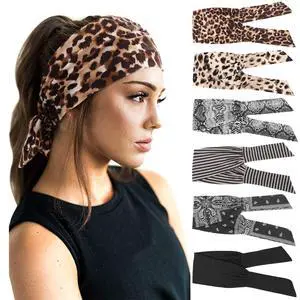 6 PCS Adjustable Headbands for Women Knotted Headbands Elastic Non-Slip Fashion Hair Bands for Workout Sports Running Yoga 6 PCS Adjustable Headbands for Women Knotted Headbands Elastic Non-Slip Fashion Hair Bands for Workout Sports Running Yoga