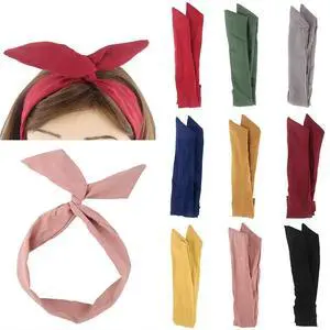 Solid Color Wire headbands for Women with Rabbit ears Bow Headband, Twist Wired Headbands,Yoga Sports Head Wraps Hair Accessory,Pack of 9 Solid Color Wire headbands for Women with Rabbit ears Bow Headband, Twist Wired Headbands,Yoga Sports Head Wraps Hair Accessory,Pack of 9