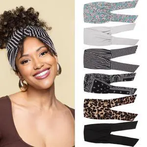 6 Pieces Adjustable Headbands for Women Elastic Knotted Boho Headbands For Women Fashion Wide Headband Hair Scarf Headband Yoga Workout Head Bands Hair Accessories Band 6 Pieces Adjustable Headbands for Women Elastic Knotted Boho Headbands For Women Fashion Wide Headband Hair Scarf Headband Yoga Workout Head Bands Hair Accessories Band