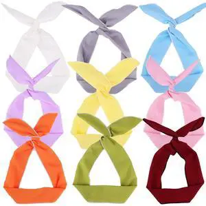 Wire Headbands for Women and Girls - 9 Pcs Cute Wired Bow Twist Hair Accessories Wire Headbands for Women and Girls - 9 Pcs Cute Wired Bow Twist Hair Accessories