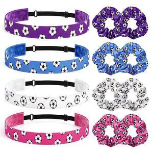 12 Pcs Soccer Gifts for Girls 4 Soccer Headbands 8 Hair Scrunchies | Adjustable No Slip Hairbands, Elastic Hair Ties, Colorful Ponytail Holders, Football Sport Accessories, for Women Player Team 12 Pcs Soccer Gifts for Girls 4 Soccer Headbands 8 Hair Scrunchies | Adjustable No Slip Hairbands, Elastic Hair Ties, Colorful Ponytail Holders, Football Sport Accessories, for Women Player Team