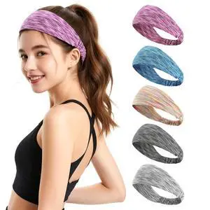 Sweat Headbands for Women - Moisture Wicking Wide Yoga Headband, Non Slip Soft Elastic Sports Headbands for Workout, Running, Gym - 5 Pack Colorful Assorted Sweat Headbands for Women - Moisture Wicking Wide Yoga Headband, Non Slip Soft Elastic Sports Headbands for Workout, Running, Gym - 5 Pack Colorful Assorted