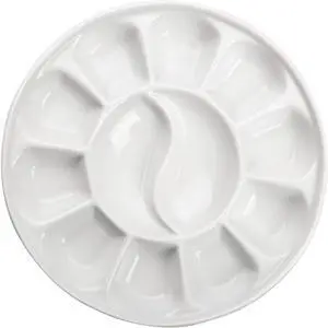 12-Well Round Porcelain Watercolor Paint Palette for Watercolor Gouache Acrylic Oil Painting, 7-Inch | Ceramic white artist paint tray palette for watercolor, acrylic, oil, gouache & Tempera painting 12-Well Round Porcelain Watercolor Paint Palette for Watercolor Gouache Acrylic Oil Painting, 7-Inch | Ceramic white artist paint tray palette for watercolor, acrylic, oil, gouache & Tempera painting