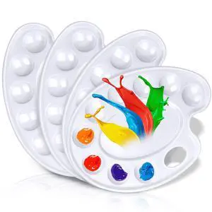 4Pack Paint Tray Palettes with Thumb Hole for Kids | Plastic Paint Pallets for Students to Craft DIY Painting or Have a Birthday Painting Party 4Pack Paint Tray Palettes with Thumb Hole for Kids | Plastic Paint Pallets for Students to Craft DIY Painting or Have a Birthday Painting Party