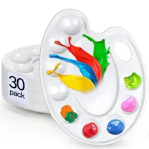 Update 30pcs Paint Tray Palettes,Plastic Paint Tray Palette,Paint Palettes,Paint Pallets with 9 Wells for Adults & Kids, or Painting or DIY Craft Class,White Update 30pcs Paint Tray Palettes,Plastic Paint Tray Palette,Paint Palettes,Paint Pallets with 9 Wells for Adults & Kids, or Painting or DIY Craft Class,White