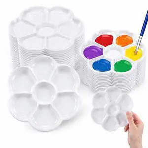 50 Pcs Paint Palettes, White, 5.9 in,Round,Plastic Paint Pallets | Plastic Paint Pallet for Kids Art Painting Palette for Painting or DIY Craft Class 50 Pcs Paint Palettes, White, 5.9 in,Round,Plastic Paint Pallets | Plastic Paint Pallet for Kids Art Painting Palette for Painting or DIY Craft Class
