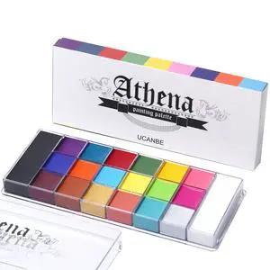 Athena Face Body Paint Oil Palette, 20 Colors Large Black White Professional Flash Tattoo Halloween SFX Party Artist Costume Festival Stage Cosplay Full Size Makeup Painting Kit 168g Athena Face Body Paint Oil Palette, 20 Colors Large Black White Professional Flash Tattoo Halloween SFX Party Artist Costume Festival Stage Cosplay Full Size Makeup Painting Kit 168g