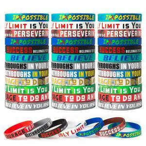 12 Pcs Motivational Wristbands Silicone Bracelets | Rubber Bands Bulk For Gym Fitness Sports & Team Building, Elastic Unisex Adult Gifts For Men Women Teens Party 12 Pcs Motivational Wristbands Silicone Bracelets | Rubber Bands Bulk For Gym Fitness Sports & Team Building, Elastic Unisex Adult Gifts For Men Women Teens Party