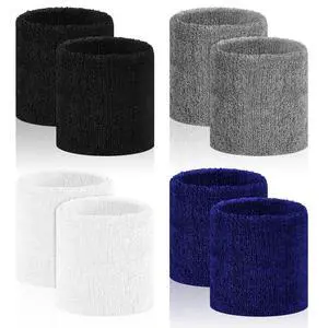 8 Pack Wrist Sweat Bands for Men Women, Absorbent Sports Wristband | Breathable Terry Cotton Cloth, Elastic Fit, Moisture Wicking,Wristband for Tennis, Basketball, Running, Gym and Competition 8 Pack Wrist Sweat Bands for Men Women, Absorbent Sports Wristband | Breathable Terry Cotton Cloth, Elastic Fit, Moisture Wicking,Wristband for Tennis, Basketball, Running, Gym and Competition