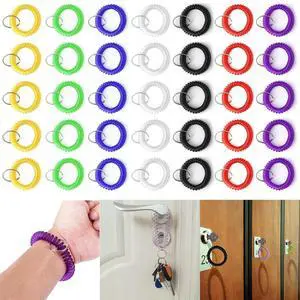 35pcs-Assorted Color Stretchable Plastic Bracelet Wrist Coil Wrist Band Key Ring Chain Holder Tag (5pcs for Each Color 7 Mixed Color) 35pcs-Assorted Color Stretchable Plastic Bracelet Wrist Coil Wrist Band Key Ring Chain Holder Tag (5pcs for Each Color 7 Mixed Color)