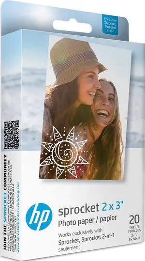 Sprocket 2x3" Premium Zink Sticky Back Photo Paper (20 Sheets) Compatible with HP Sprocket Photo Printers. Sprocket 2x3" Premium Zink Sticky Back Photo Paper (20 Sheets) Compatible with HP Sprocket Photo Printers.