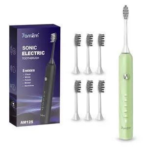 Sonic Electric Toothbrush for Adults | 6 Brush Heads, 5 Brushing Modes, 3-Hour Fast Charge, Lasts 90 Days, IPX7 Waterproof, Smart Timer, Type-C - Light Green Sonic Electric Toothbrush for Adults | 6 Brush Heads, 5 Brushing Modes, 3-Hour Fast Charge, Lasts 90 Days, IPX7 Waterproof, Smart Timer, Type-C - Light Green