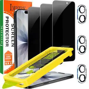 3 Pack Privacy Screen Protector for iPhone 17, Tempered Glass | 9H+ Hardness, Military Grade Shatterproof, Case Friendly, Bubble Free Auto-Dust Removal, with 3 Camera Lens Protectors 3 Pack Privacy Screen Protector for iPhone 17, Tempered Glass | 9H+ Hardness, Military Grade Shatterproof, Case Friendly, Bubble Free Auto-Dust Removal, with 3 Camera Lens Protectors