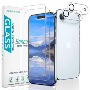 2+2 Pack Screen Protector for iPhone Air / 17 Air Tempered Glass | with Camera Lens Protector, 9H Hardness, Anti Scratch, Bubble Free 2+2 Pack Screen Protector for iPhone Air / 17 Air Tempered Glass | with Camera Lens Protector, 9H Hardness, Anti Scratch, Bubble Free