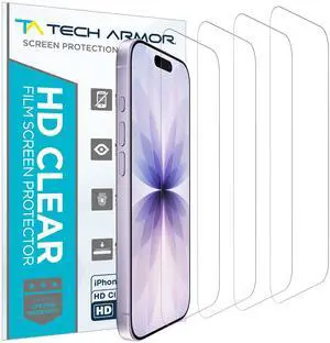 Screen Protector for iPhone 17, HD PET Film, 4-Pack | Flexible Plastic Build, Crystal-clear display, Scratch-resistant coating, Case-friendly, Bubble-free apply, Touch-sensitive Screen Protector for iPhone 17, HD PET Film, 4-Pack | Flexible Plastic Build, Crystal-clear display, Scratch-resistant coating, Case-friendly, Bubble-free apply, Touch-sensitive