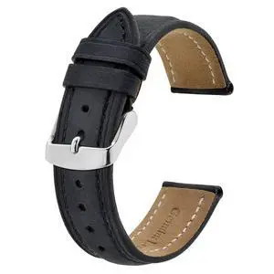 Watch Strap 20mm, Vintage Leather Replacement Watch Band, Black Watch Strap 20mm, Vintage Leather Replacement Watch Band, Black