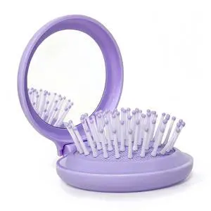 Mini Hair Brush Mirror Combo, Compact Purse Size, Elegant Violet Purple, 1-Pack Mini Hair Brush Mirror Combo, Compact Purse Size, Elegant Violet Purple, 1-Pack