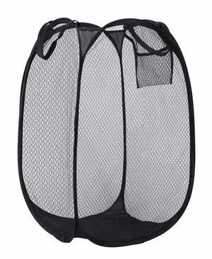 Collapsible Laundry Basket,Dirty Clothes Mesh Pop Up Hamper, Small Foldable Laundry Basket for Bathroom, Dorm, Travel Storage,Cruise Essentials Black Collapsible Laundry Basket,Dirty Clothes Mesh Pop Up Hamper, Small Foldable Laundry Basket for Bathroom, Dorm, Travel Storage,Cruise Essentials Black