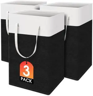 Laundry Basket 3-Pack, Laundry Hamper, 75L-Black | Clothes Laundry Hamper, Collapsible Laundry Basket, Freestanding laundry hamper with Handles for Home or Dorm Laundry Basket 3-Pack, Laundry Hamper, 75L-Black | Clothes Laundry Hamper, Collapsible Laundry Basket, Freestanding laundry hamper with Handles for Home or Dorm