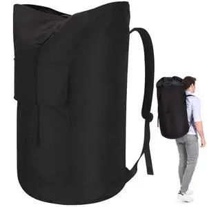 Backpack Laundry Bag, 115L Heavy Duty Extra Large College Laundry Backpack, Dirty Clothes Bag with Shoulder Straps, Laundry Hamper Bag with Drawstring Closure for College Dorm, Apartment Black Backpack Laundry Bag, 115L Heavy Duty Extra Large College Laundry Backpack, Dirty Clothes Bag with Shoulder Straps, Laundry Hamper Bag with Drawstring Closure for College Dorm, Apartment Black