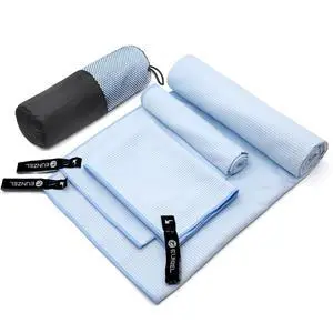 Quick Dry Camping Towel, Microfibre Ribbed Towel Travel Towel 3 Sizes 1 Pack Fast Drying Towel Set for Camping, Beach, Gym, Sports, Yoga & Swimming Pool, Blue Quick Dry Camping Towel, Microfibre Ribbed Towel Travel Towel 3 Sizes 1 Pack Fast Drying Towel Set for Camping, Beach, Gym, Sports, Yoga & Swimming Pool, Blue
