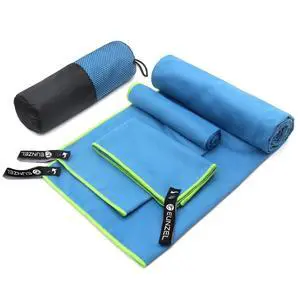 Quick Dry Camping Towel, Microfiber Travel Towel 3 Size at 1 Pack,Fast Drying Towel Set for Camping, Beach, Gym, Sports, Yoga & Swimming Pool, Blue Quick Dry Camping Towel, Microfiber Travel Towel 3 Size at 1 Pack,Fast Drying Towel Set for Camping, Beach, Gym, Sports, Yoga & Swimming Pool, Blue