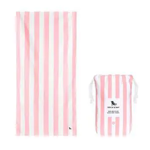 Quick Dry Beach Towel - Cabana - Malibu Pink, Medium | Sand-Resistant, Includes Travel Bag, Lightweight & Compact, 100% Recycled DryQ Fabric, Medium (130x70cm, 51x27") Quick Dry Beach Towel - Cabana - Malibu Pink, Medium | Sand-Resistant, Includes Travel Bag, Lightweight & Compact, 100% Recycled DryQ Fabric, Medium (130x70cm, 51x27")