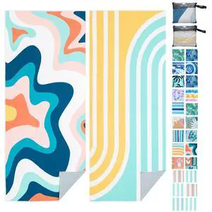 2 Pack Microfiber Beach Towel, 75'' x 35'' Quick Dry Beach Towel | Extra Large Beach Towel, Sand-Free Pool & Travel Towels for Adults, Soft Breathable and Lightweight 2 Pack Microfiber Beach Towel, 75'' x 35'' Quick Dry Beach Towel | Extra Large Beach Towel, Sand-Free Pool & Travel Towels for Adults, Soft Breathable and Lightweight