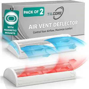 Air Vent Deflector for 6-Way Multidirectional Air Flow - 10" X 4", 2-Pack | Magnetic Vent Deflector for Easy Fit | AC Deflector Built for Hot & Cold Airflow | Vent Redirector for Wall, Floor, Ceiling Air Vent Deflector for 6-Way Multidirectional Air Flow - 10" X 4", 2-Pack | Magnetic Vent Deflector for Easy Fit | AC Deflector Built for Hot & Cold Airflow | Vent Redirector for Wall, Floor, Ceiling