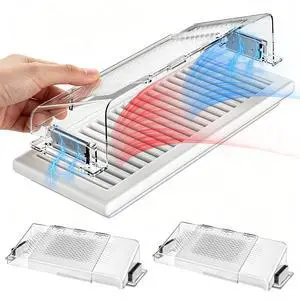 Air Vent Deflectors 2 Pack, Magnetic Adjustable Cover 9-15 in | Clear wave-pattern polycarbonate directs heat/A/C airflow; fits metal floor/wall/ceiling registers, HVAC grilles, home vents Air Vent Deflectors 2 Pack, Magnetic Adjustable Cover 9-15 in | Clear wave-pattern polycarbonate directs heat/A/C airflow; fits metal floor/wall/ceiling registers, HVAC grilles, home vents