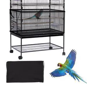 Large Bird Cage Cover, Bird Cage Seed Catcher, Adjustable Soft Airy Nylon Mesh Net, Birdcage Cover Skirt Seed Guard for Parrot Parakeet Macaw African Round Square Cages (Black) Large Bird Cage Cover, Bird Cage Seed Catcher, Adjustable Soft Airy Nylon Mesh Net, Birdcage Cover Skirt Seed Guard for Parrot Parakeet Macaw African Round Square Cages (Black)