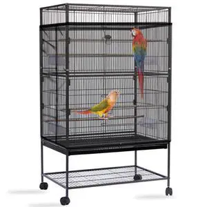 Bird Cage Seed Catcher, Large Bird Cage Cover, Adjustable Soft Airy Nylon Mesh Net, Birdcage Cover Skirt Seed Guard for Parrot Parakeet Macaw African Round Square Cages (Black) Bird Cage Seed Catcher, Large Bird Cage Cover, Adjustable Soft Airy Nylon Mesh Net, Birdcage Cover Skirt Seed Guard for Parrot Parakeet Macaw African Round Square Cages (Black)