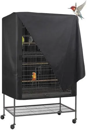 Bird Universal Pet Cage Cover Good Night, Black, L | For Cats, Mink, Totoro, Parakeet, Parrot and Small Animals Bird Universal Pet Cage Cover Good Night, Black, L | For Cats, Mink, Totoro, Parakeet, Parrot and Small Animals