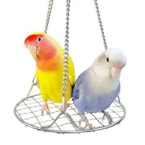 Bird Swing Perch Stainless Steel, Toy for Small Animal Parakeet Cockatiels Conures, Hanging Bird Cage Accessories to Balance Training for Budgies, Parrotlets, Rats, Hamsters, Sugar Gliders Bird Swing Perch Stainless Steel, Toy for Small Animal Parakeet Cockatiels Conures, Hanging Bird Cage Accessories to Balance Training for Budgies, Parrotlets, Rats, Hamsters, Sugar Gliders