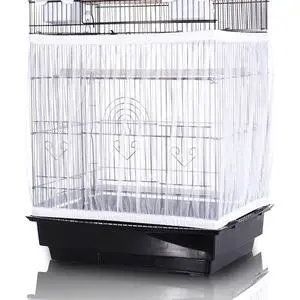 Bird Cage Seed Catcher, Stretchy Mesh Skirt, 55-100 inch, White | Stretchy bird cage cover with nylon netting; breathable net catches seeds and feathers while allowing airflow and light. Bird Cage Seed Catcher, Stretchy Mesh Skirt, 55-100 inch, White | Stretchy bird cage cover with nylon netting; breathable net catches seeds and feathers while allowing airflow and light.